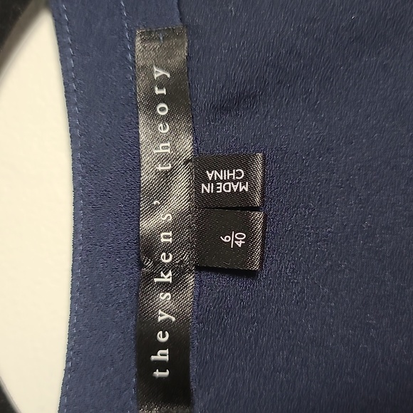 THEYSKENS' THEORY' Silk Midnight Blue Mini Dress Size US 6 EUR 40 - Picture 2 of 16